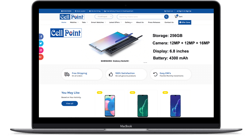 Mobile Retail Store Website Development